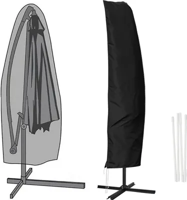 Immagine prodotto di SWANEW 3m/3.5m ombrellone copertura protettiva ombrellone copertura copertura 2 dimensioni, 265cm, nero