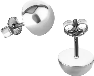 Produktbild von Paar 8mm Ohrstecker 333 8 Karat Weißgold Halbkugel Damen Stecker Ohrringen 9076