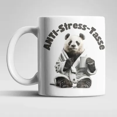 Produktbild von Anti Stress Panda Kaffeetasse Teetasse Tasse Geschenkidee 325 ml – Panda-01