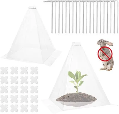 Productafbeelding van Unyqoos® Transparante plantenbeschermhoezen van kunststof met ventilatie en bodemverankering – weerbestendig, herbruikbaar, bescherming tegen slakken en vogels