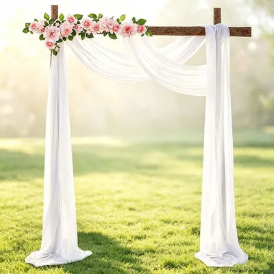 Zdjęcie produktu dla Biała, przezroczysta zasłona – dekoracja z tiulu, 570 cm