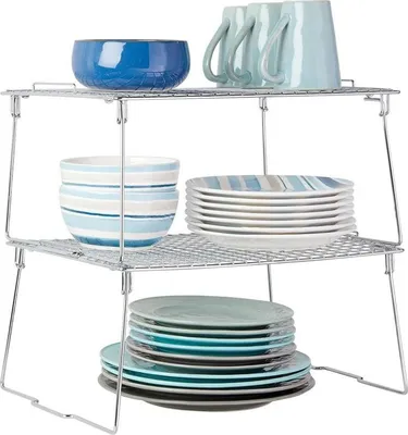 Produktbild von mDesign Stapelregal Regaleinsatz Schrankregal Organizer 2er Set Metall Silber