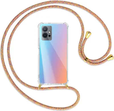 Produktbild von Handykette Backcover-Schutzhülle mit Band (Metall goldfarben) für vivo Y55 5G, vivo Y75 5G - Rainbow