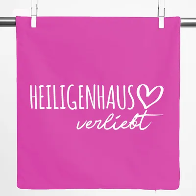 Produktbild von Huuraa Kissenbezug Heiligenhaus verliebt 40x40cm Fuchsia Baumwolle Dekokissenbezug Geschenkidee