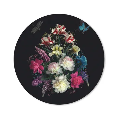 Produktbild von MuchoWow® Mauspad Mousepad Blumen - Schmetterling - Stilleben 50x50 cm - Mousepads - Maus Mat - Pad - Mausunterlage - Vinyl