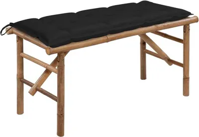 Produktbild von Klappbare Gartenbank mit Auflage 118 cm Bambus