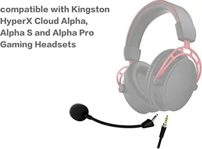 Produktbild von Ersatzspiele Mikrofon Hyperx Cloud Alpha, Alpha S & Pro Headset auf PS4 PS5 Xbox One PC, abnehmbar 3,5 mm Boom