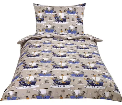 Immagine prodotto di Biancheria da letto per bambini Blu marino, grigio, cotone tinta unita, 140x200cm + 70x90cm