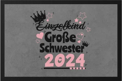 Produktbild von Einzelkind Wird Große Schwester 2024 Fußmatte Nachwuchs Schwangerschaft Geschenkidee Baby-News