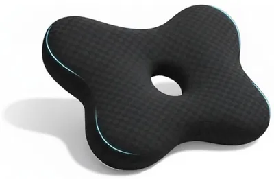 Produktbild von Piercingkissen - 49 x 38 x 8 cm - Schwarz - Ohrkissen mit Loch - Donut-Kissen für Seitenschläfer - Ringkissen für Ohrpiercings - Kissen mit Aussparung