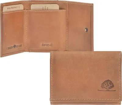 Zdjęcie produktu dla Greenburry portfel skórzany mini portmonetka brązowy 1093-24