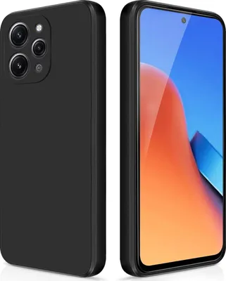 Produktbild von Silikon Hülle für Xiaomi Redmi 12 Flüssigsilikon Dünn Gel Gummi Matt Kratzfeste Schutzhülle Schwarz