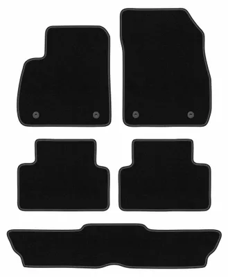 Obrázok produktu pre Velúrové autokoberce pre: Opel Zafira C 2012-2019 (7 miest) – sada 4 ks, čierne, na mieru – Wielganizator BASIC