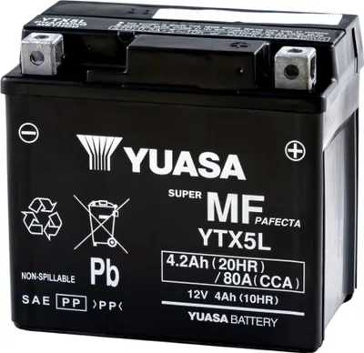 Produktbild von YUASA YTX5L WC 12V 4,2Ah/C20 - 80A (EN) Motorradbatterie WF
