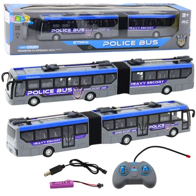 Immagine prodotto di Luci telecomandate per autobus articolato della polizia RC grigie 1:32