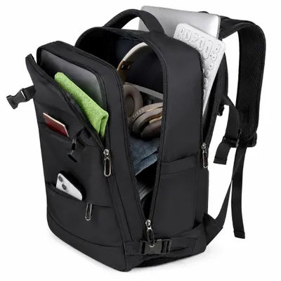 Produktbild von Black Forest Kabinenrucksack 45 × 20 × 30 cm Handgepäck 27 L Laptop bis 15,6 Zoll Schwarz