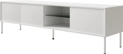 Produktbild von Selsey Modity - TV-Schrank 3-türig mit Glasregal und Beleuchtung, 175 cm, Weiß