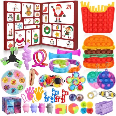 Image de Calendrier de l'Avent pour enfants, avec 24 jouets anti-stress, calendrier de compte à rebours de Noël pour garçons et filles