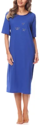 Produktbild von Merry Style Damen Kurzarm Nachthemd 91LW1 (Kornblume (Kurzarm), 36 (Herstellergröße: S))