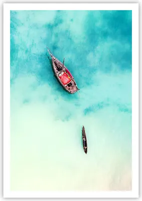 Produktbild von Poster - Poster ohne Rahmen - Insel Boot Schiff Ozean - 70x100 cm - Wand Bild - Wanddeko - Wandbilder - Kunstposter - Wandposter - Bilder - Kunstdruck - Wanddekoration - Wandbild - P2XPA70x100-2923
