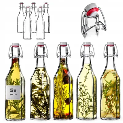 Obrázek produktu pro Kadax Skleněná láhev 500 ml s mechanickým uzávěrem 5 ks