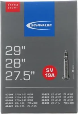 Produktbild von Schwalbe 1x Schlauch SV19A extra leicht (40/62-584/635) - 27,5/28/29x1.50-2.4...