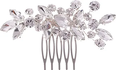Produktbild von aladdien - Haarkamm für die Braut - Silber - Kristall-Haarschmuck - Haarschmuck für Damen und Mädchen - Elegant und - Perfekt für die Hochzeit