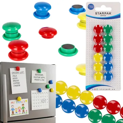Produktbild von Bunte Magnete für Whiteboards und Kühlschrank, rund, Ø 22 mm, 12er-Set