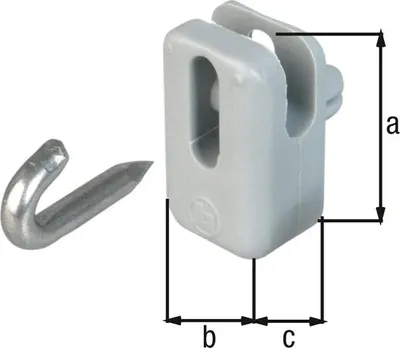 Produktbild von Alberts® Drahthalter für Spann- und Stacheldrähte, Kunststoff, grau RAL 7001 655884