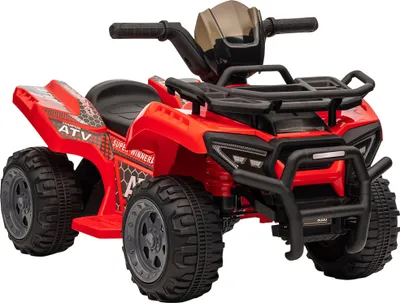 Produktbild von HOMCOM Mini Elektro-Quad Kinder Elektro ATV Kinderfahrzeug Elektroquad für 18-36 Monate Kinder Metall PP-Kunststoff Rot 70 x 42 x 45 cm