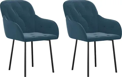 Obrázok produktu pre vidaXL Stoličky do jedálne 2 ks. Modrý zamat