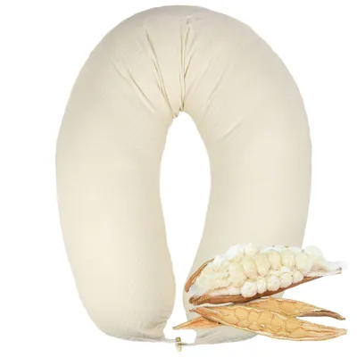 Produktbild von Natur Stillkissen XXL 190x30 cm mit Kapok Füllung Seitenschläferkissen Schwangerschaftskissen Lagerungkissen