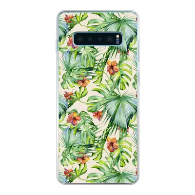 Produktbild von MuchoWow® Handyhülle Schutzhülle Hülle für Samsung Galaxy S10 Lite Blume - Blatt - Muster Silikon Softcase Handy Hülle - Schutz