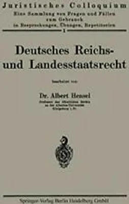 Obrázek produktu pro Deutsches Reichs- und Landesstaatsrecht