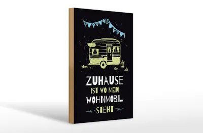 Produktbild von Holzschild Spruch Zuhause ist wo mein Wohnmobil 20x30cm