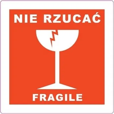 Produktbild von Aufkleber „NICHT WERFEN – ZERBRECHLICH“ 100 x 100 mm – 100 Stück