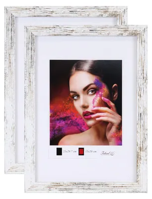 Produktbild von 2er 3er 5er Set Holz Bilderrahmen Lifestyle Plexi Foto Rahmen Collage Wanddeko Poster HR-25 - Farbe: 2er Pack Shabby Weiß | Format: 20x30