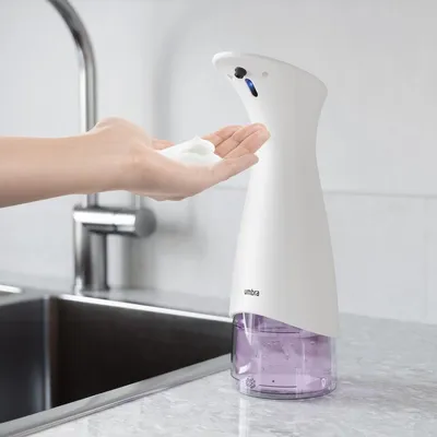 Immagine prodotto di Distributore automatico di sapone schiumogeno e disinfettante per le mani Umbra Otto, capacità 280 ml, con sensore, colore bianco, taglia unica