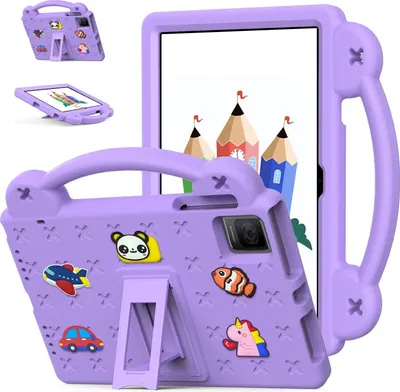 Obrázek produktu pro Ochranné pouzdro pro T-Mobile REVVL Tab 10.36", roztomilé dětské pouzdro, odolné proti nárazům s držadlem a stojánkem Fialová