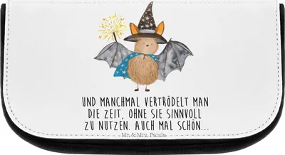 Produktbild von Mr. & Mrs. Panda kulturtäschchen Fledermaus Zauberer - Weiß - Geschenk, Frauen, Magier, Kosmetikbeutel, Fledermäuse, Organizer, Waschbeutel, Lustige Sprüche, Kulturbeutel
