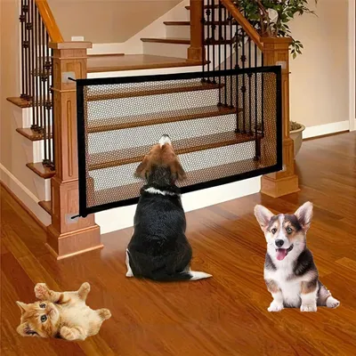 Image de Barrière de sécurité pour escaliers extensible, sans perçage requis, pour enfants et animaux de compagnie, portable et