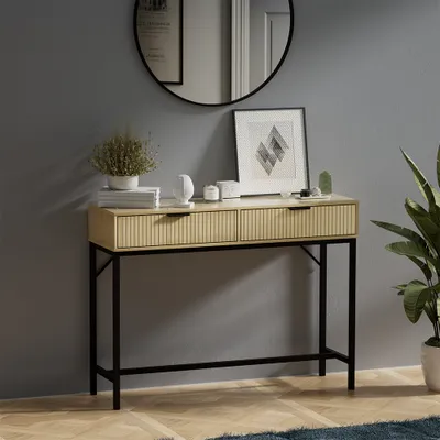Obrázek produktu pro Konzolový stůl Vicco Lennox Dub 100 x 75 cm se 2 zásuvkami, Model 51878
