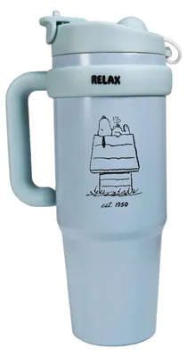 Thermobeker mit Strohhalm und Henkel, 850 ml, Snoopy