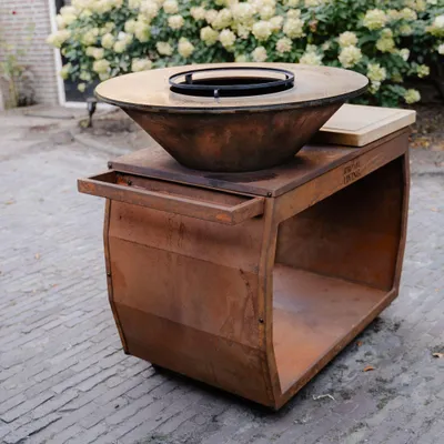 Productafbeelding van Vuurschaal Plancha Grillring - 80 cm Diameter - Cortenstaal