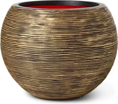 Immagine prodotto di Vaso Boule CAPI Europe RIB NL, 40x32 cm, Nero e Oro, Vaso Sferico