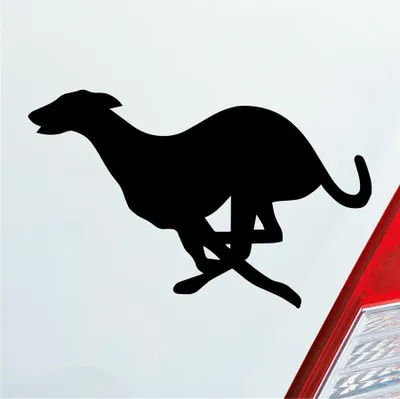Produktbild von Auto Aufkleber Windhund Hund Dog Animal Tier 12x7,5 cm Schwarz Matt Sticker Heckscheibenaufkleber