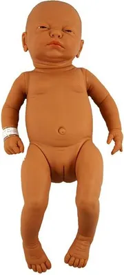 Produktbild von Babypuppe Mädchen mit Haaren 52 cm - realistische Puppe für Kinder