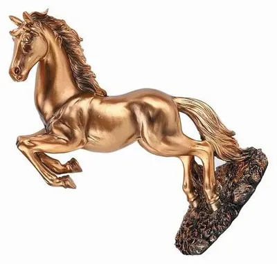 Productafbeelding van Solidchoice - Rustiek Koper Paardendecor voor Bureau