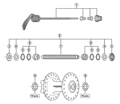 Produktbild von Shimano Hb-m495 Nabenkonus Silber Silber One Size