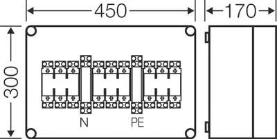Produktbild von HENSEL HENS Sicherungs-Geh. MI4350 3X3XNH00 metrische Vorprägung